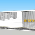 Elegant Feature Wall With Golden Fumen Chinese Characters And Vertical Striped Design