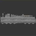 Vintage Steam Train Model With Detailed Metal Texture And Reflective Surface