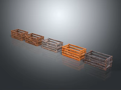 Wooden Storage Boxes For Household Use In Various Colors And Styles 3d model