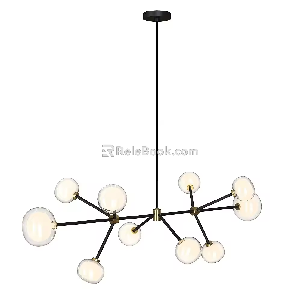 nabila multi-ball chandelier 18 3d model