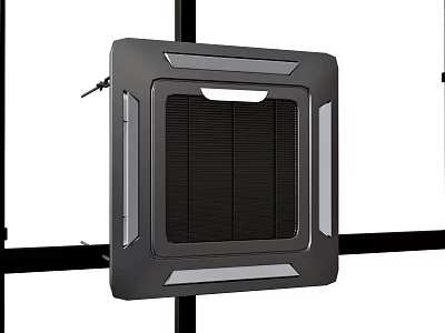 Sleek Black Air Cooler Fan With Modern Grille Design And Ventilation Frame 3d model