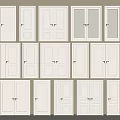 Multiple White Hinged Doors With Various Panel Styles For Home Interior Design 3d model