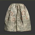 Light Colored Floral Pattern Fabric Clothing Storage Bag With Pleated Design