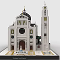 Building Blocks Grand Architectural Model With Domed Roof Towers And Central Fountain