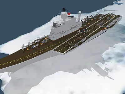 modern aircraft carrier ship 3d model