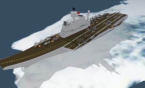 modern aircraft carrier ship 3d model