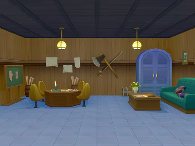 Modern Cartoon Scene Cartoon 3d model