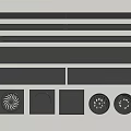 Miscellaneous Black Components Featuring Strips Circular And Square Parts Arranged On White Surface 3d model