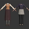 Stylish Daily Clothing Sets With Aprons Different Styles And Color Combinations