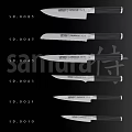 High Quality Kitchen Knife Set With Various Blade Types And Ergonomic Handles 3d model