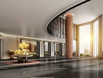 CCD Modern Hotel Lobby Hotel Front Desk Lobby Hotel Space Front Desk 3d model