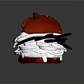 Cartoon Themed Burger Featuring Top Bun Ear Decorations Sesame Seeds White Sauce And Black Layers