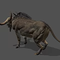 Realistic Mythical Bison With Large Curved Horns Shaggy Fur And Muscular Body