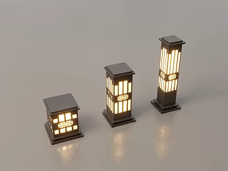 Modern Chinese Landscape Lamp Lawn Lamp Garden Lamp Outdoor Lamp Combination 3d model