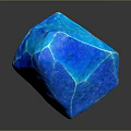 Blue Raw Gemstone Decorative Ornament Set With Polygonal Shape And Natural Texture 3d model