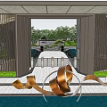 Modern Garden Landscape Design With Geometric Layout Trees Lawns And Pathways