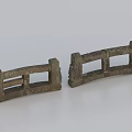 Antique Stone Fence Models With Carved Pillars Crossbars And Openwork Design
