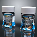 Modern Dual Devices With White Top Blue Structure Transparent Body Internal Flame Effect
