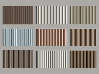 Decorative Wall Panels with Multiple Colors and Vertical Striped Texture for Home Interior Decoration 3d model