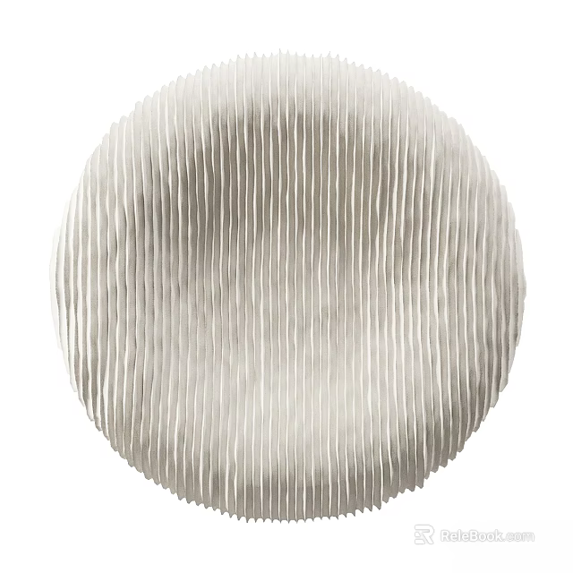 Round Wall Decor With Vertical Stripes And Minimalist Textured Surface For Modern Home 3d model 