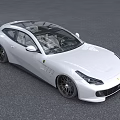 White Ferrari Sports Car With Transparent Roof Sleek Design And Black Alloy Wheels