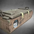 Vintage Wooden Storage Box With Metal Clasps Ropes And Loft Style Design