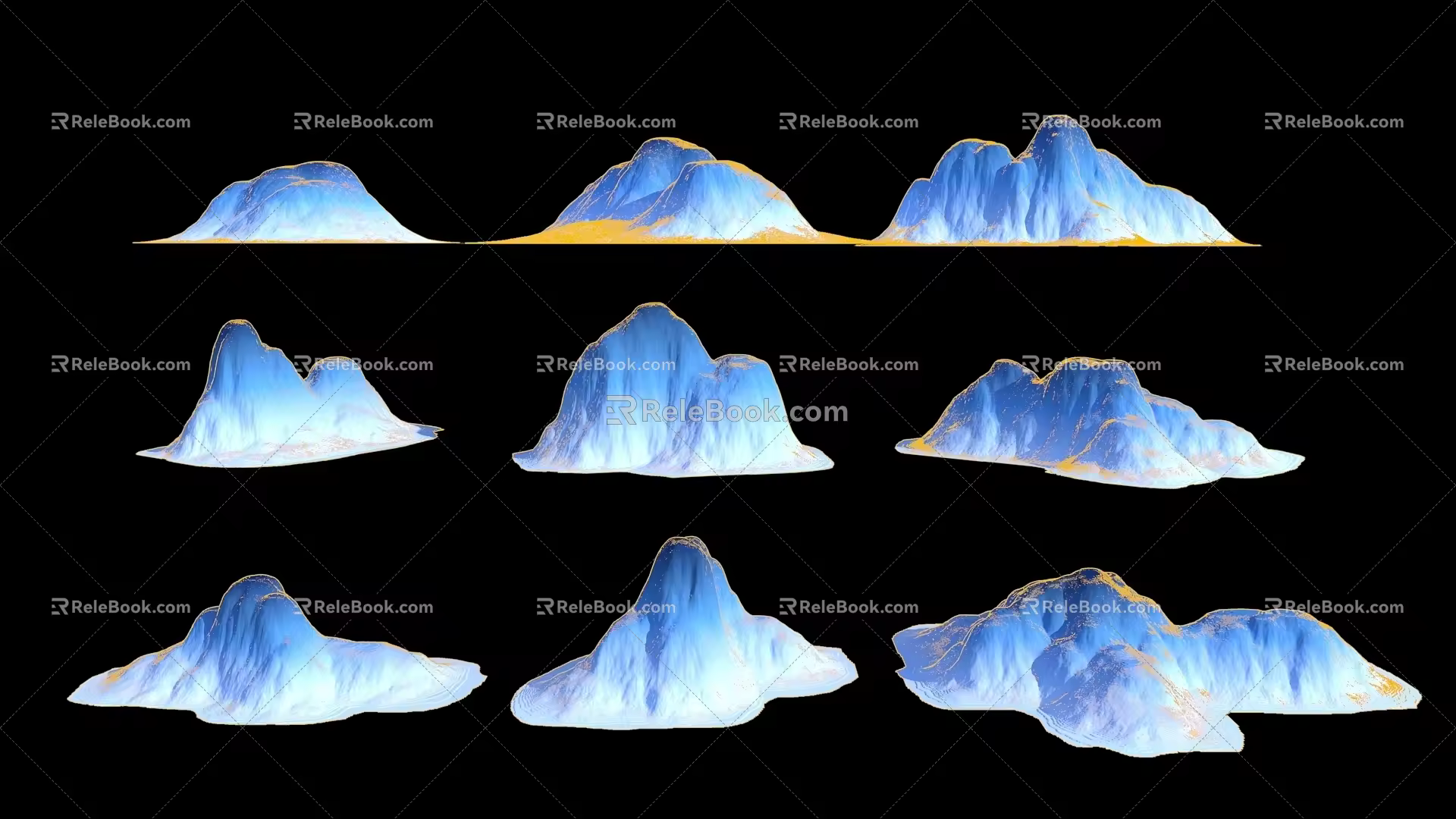 Mountain Range Cartoon Mountain Range Mountain Peak Mountain Range Mountain View Mountain Natural Scenery Mountain Body Valley Mountain Peak Mountain Range Long Mountain Range Long Mountain Range 3d model