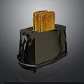 Modern Electric Toaster Design Featuring Two Slices Of Golden Toasted Bread