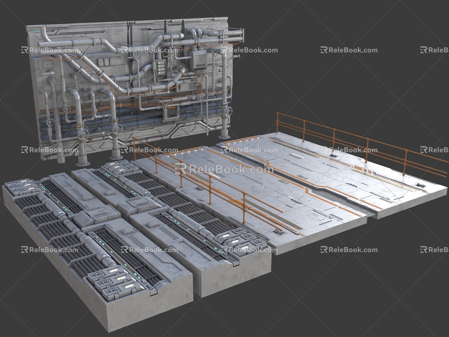 Sci-fi Panel Component Component Duct Floor Cyberpunk Technology Component 3d model