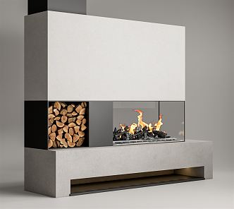 Modern Fireplace 3d model