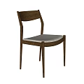 Stylish Wooden Dining Chair With Dark Brown Backrest And Light Padded Seat