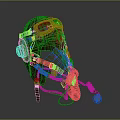 Modern gas mask sci-fi gas mask 3d model