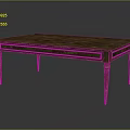 Classic Wooden Table With Rectangular Top Single Drawer And Slender Legs 3d model