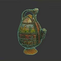 Decorative Ceramic Water Jug With Hand Painted Animal And Scenic Patterns
