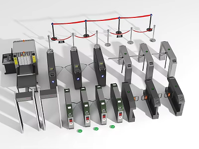 Inflatable Security Gate And Turnstile Event Safety Equipment Display Models 3d model