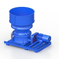 Blue Vertical Industrial Crusher Equipment With Motor And Base Stand