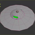 Sleek Disc Shaped Object With Central Dome Green Section And Smooth Surface 3d model