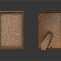 Wooden Frame Furniture With Cork Surface Two Brown Frames And Stand Support