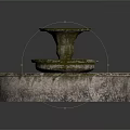 Rustic Outdoor Stone Garden Fountain With Multi tiered Design And Textured Circular Basin
