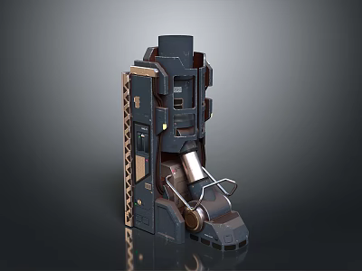 Industrial Mechanical Equipment With Detailed Metal Structure Control Panel And Mechanical Arm 3d model