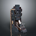 Industrial Mechanical Equipment With Detailed Metal Structure Control Panel And Mechanical Arm