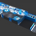 IT Summit Preface Hall Technology IT Booth Preface Hall Shows Blue Simple Advanced Moving Line 3d model