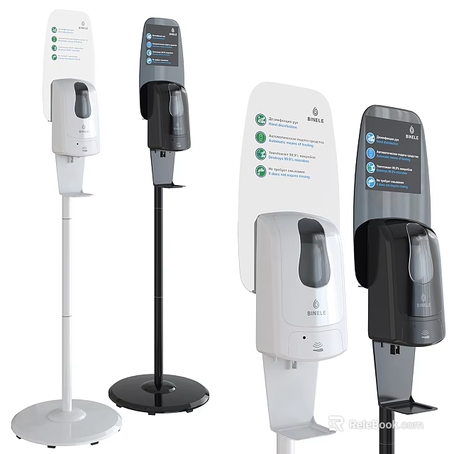 Hand Sanitizer Dispensers Including Stand And Wall Mounted Models With Multiple Designs 3d model 