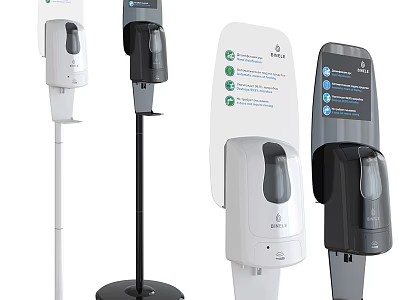 Hand Sanitizer Dispensers Including Stand And Wall Mounted Models With Multiple Designs 3d model