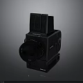 Vintage Black Rolleiflex Camera With Leather Surface Lens And Viewfinder
