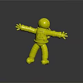 3D Astronaut Model Wearing Silver Spacesuit Yellow Boots Blue Helmet With Outstretched Arms