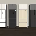 Modern Fridge Freezers With Multiple Colors And Sleek Designs For Home Kitchen 3d model