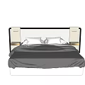 Modern Double Bed Interior With Gray Duvet And White Pillows