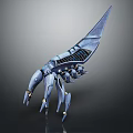 Detailed Blue Mechanical Sci Fi Creature With Winged Body And Multiple Legs 3d model