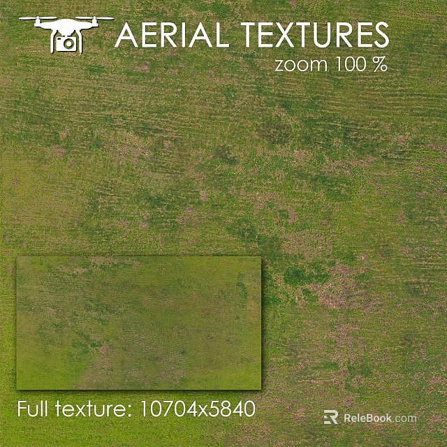 Rectangular Green Component In Lush Grass Field With Natural Vegetation And Aerial View 3d model 